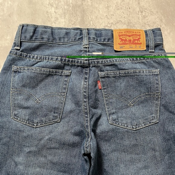 Levis Jeans Student 14Reg 27x29 Medium Wash 505 Regular Straight Leg Denim - Picture 8 of 10